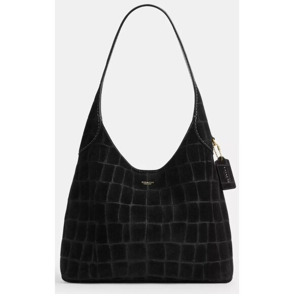 BEAUTIUL COACH Black Croc-Embossed Suede and leather Brooklyn 28 MSRP 395.00 - Picture 9 of 9